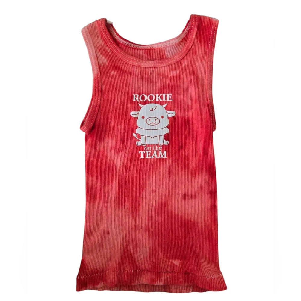 Rookie On The Team Buffalo Bills Red Tie-Dye Tank Top